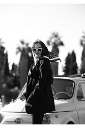 MARKESS Polka Dots Ασπρόμαυρο Πουά Μαντήλι