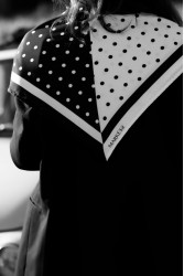 MARKESS Polka Dots Ασπρόμαυρο Πουά Μαντήλι