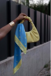 MARKESS Sky Heart Scarf Γαλάζιο Μαντήλι με Καρδιές