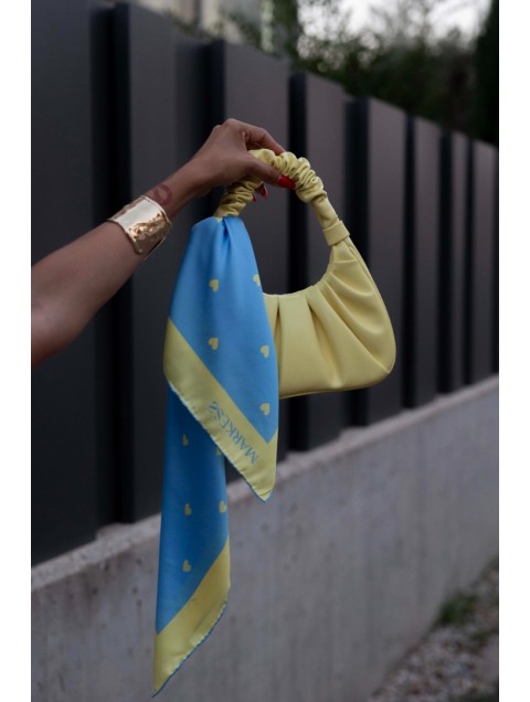 MARKESS Sky Heart Scarf Γαλάζιο Μαντήλι με Καρδιές