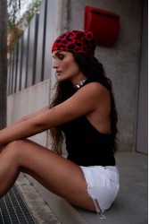 MARKESS Wild Lily Κόκκινο Animal Print Μαντήλι