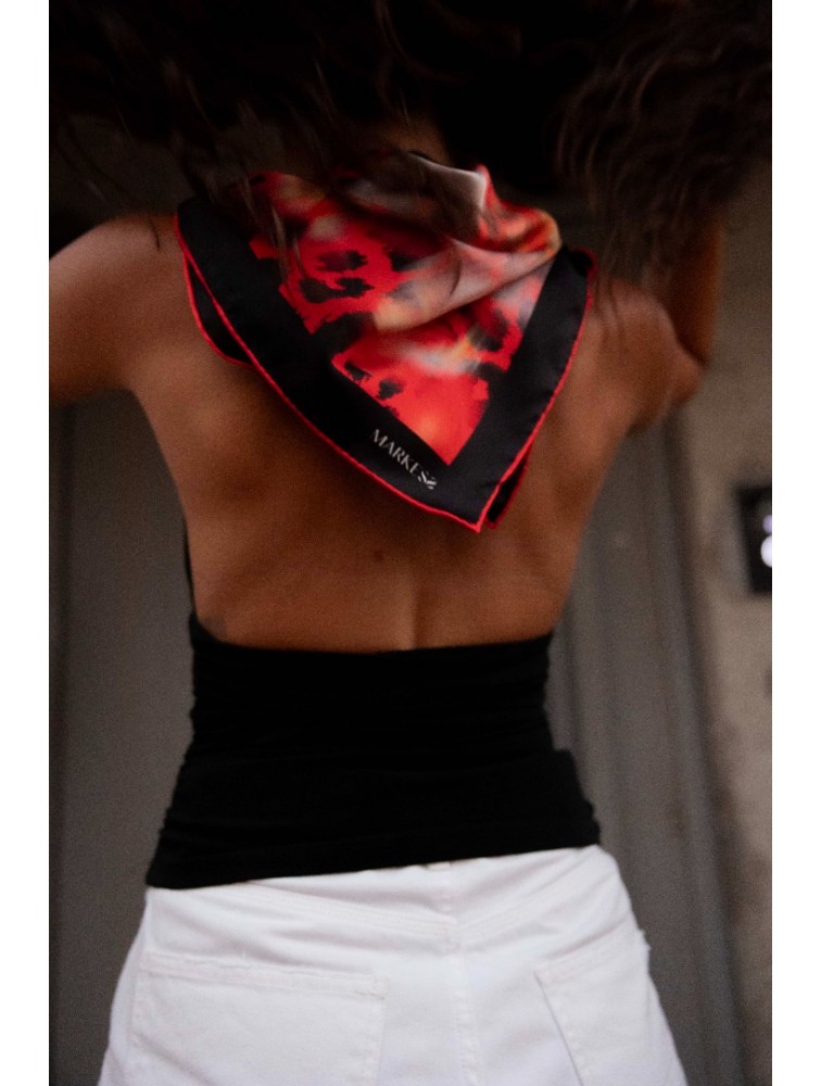MARKESS Wild Lily Κόκκινο Animal Print Μαντήλι