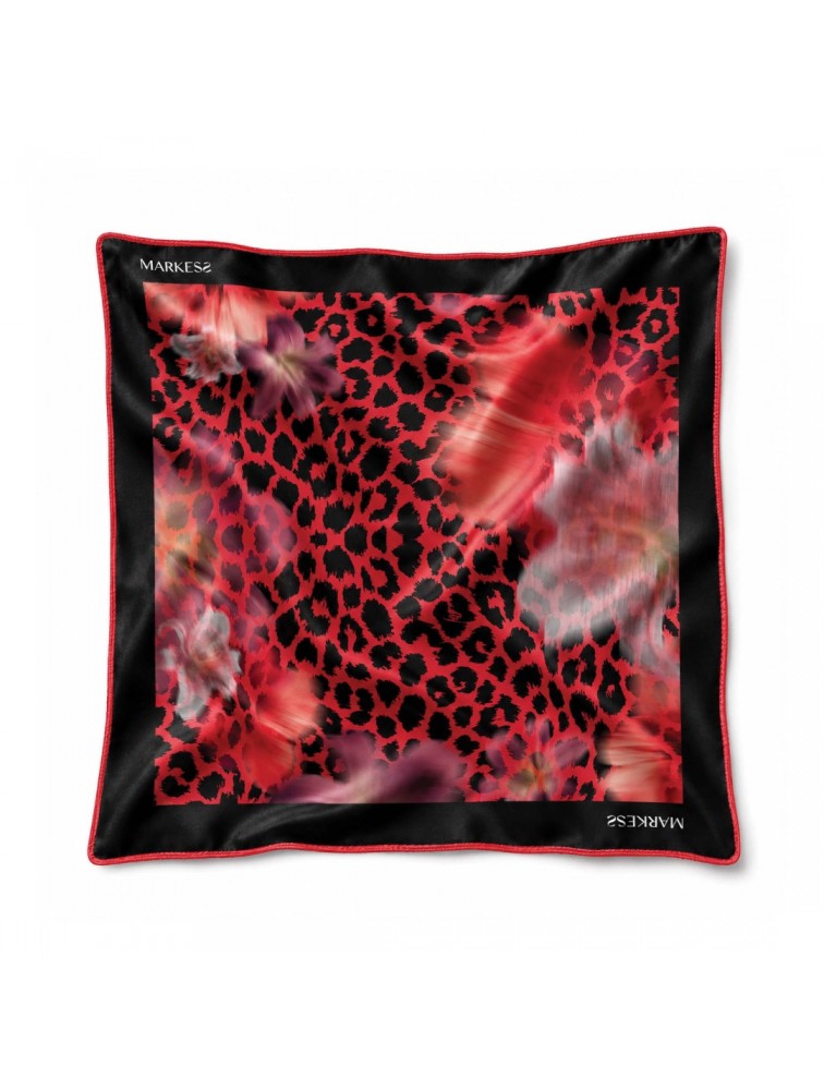 MARKESS Wild Lily Κόκκινο Animal Print Μαντήλι