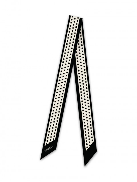 MARKESS Noir Dot Black and White Twilly