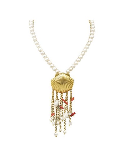 MAYOL JEWELRY Aquanta Necklace Shell-shaped gold-plated brass necklace MAYOL JEWELRY Aquanta Necklace Shell-shaped gold-plated brass necklace