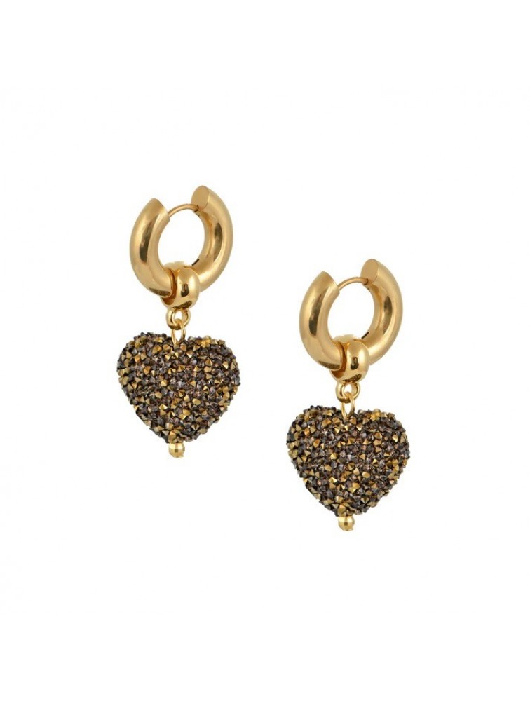 MAYOL JEWELRY Candyshack Earrings Gold Επιχρυσωμένα Χρυσά Σκουλαρίκια από Ανοξείδωτο Ατσάλι σε Σχήμα Καρδιάς