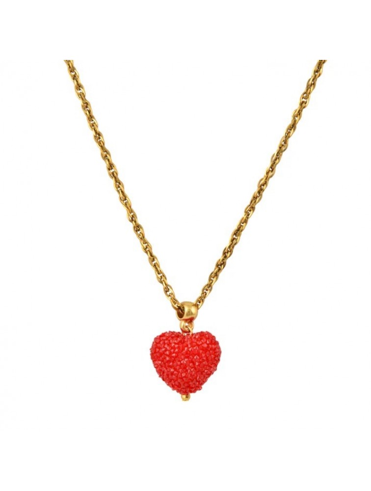 MAYOL JEWELRY Candyshack Necklace Red Επιχρυσωμένο Κόκκινο Κολιέ σε Σχήμα Καρδιάς