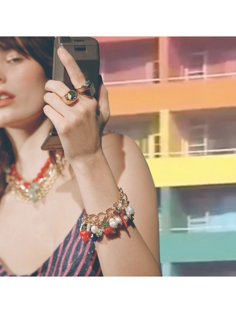 MAYOL JEWELRY Casa Del Rytmo Bracelet Eπιχρυσωμένη Αλυσίδα Aπό Oρείχαλκο 24 Καρατίων