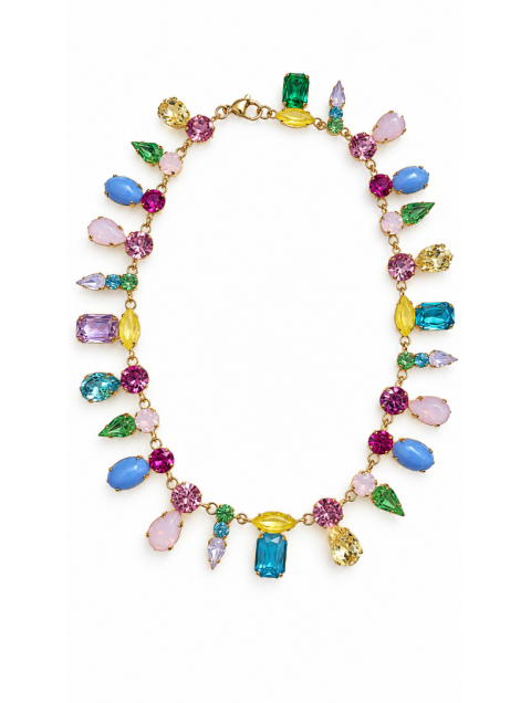 MAYOL JEWELRY Cocktail Necklace Επιχρυσωμένο Πολύxρωμο Κολιέ