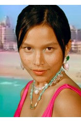 MAYOL JEWELRY Darling Nikki Earrings Ροζ Καρφωτά Επιχρυσωμένα Σκουλαρίκια