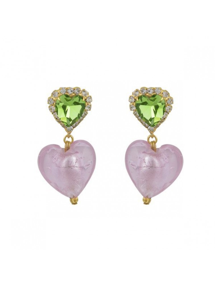 MAYOL JEWELRY Darling Nikki Earrings Ροζ Καρφωτά Επιχρυσωμένα Σκουλαρίκια