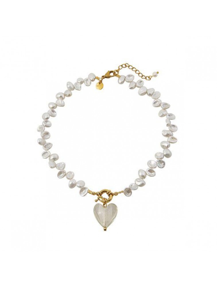 MAYOL JEWELRY Invisible Touch Necklace Crystal Κολιέ με Επιχρυσωμένο στρογγυλό κούμπωμα 24 καρατίων