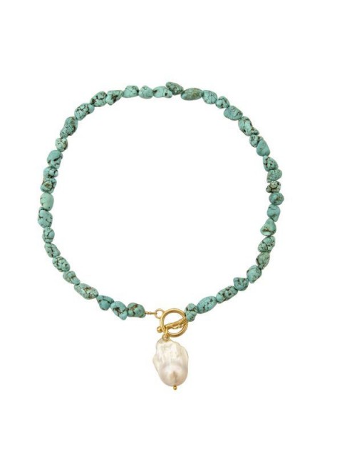 MAYOL JEWELRY It's Britney, Beach Necklace Turquoise Necklace with stones and pearl