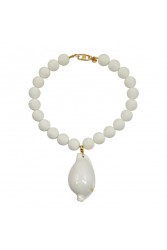 MAYOL JEWELRY I've Seen You on the Beach Necklace Λευκό Επιχρυσωμένο Κολιέ με Χάντρες