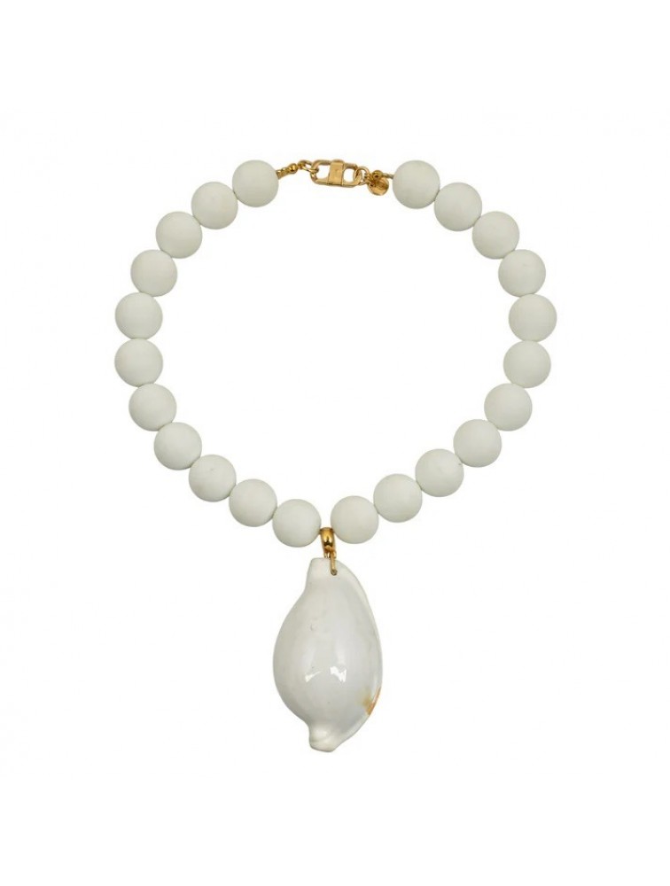 MAYOL JEWELRY I've Seen You on the Beach Necklace Λευκό Επιχρυσωμένο Κολιέ με Χάντρες