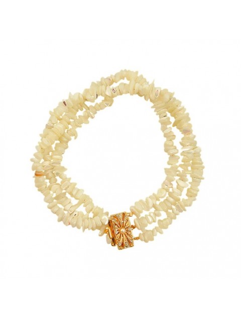 MAYOL JEWELRY Kai Choker Επιχρυσωμένο Λευκό Κολιέ με Χάντρες