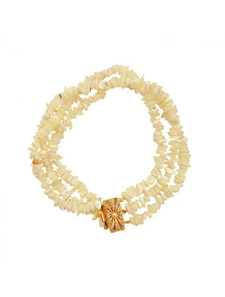 MAYOL JEWELRY Kai Choker Επιχρυσωμένο Λευκό Κολιέ με Χάντρες