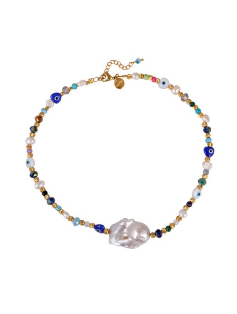 MAYOL JEWELRY Key Largo Choker Πολύχρωμο Επιχρυσωμένο Κολιέ
