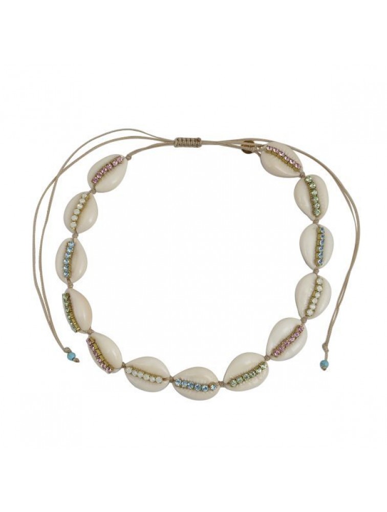 MAYOL JEWELRY Lambada Choker Λευκό Τσόκερ από Φυσικά κοχύλια