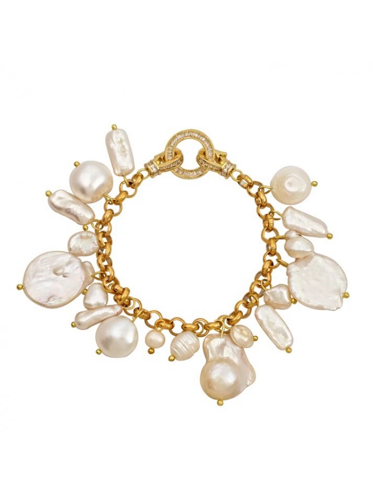 MAYOL JEWELRY Las Palmas Bracelet Επιχρυσωμένο Κολιέ με Μαργαριτάρια