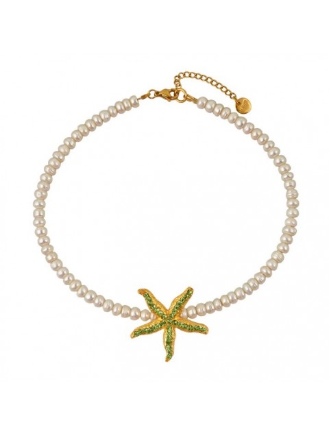 MAYOL JEWELRY Mariana Necklace Λευκό Κολιέ Απο Κρύσταλλα Preciosa