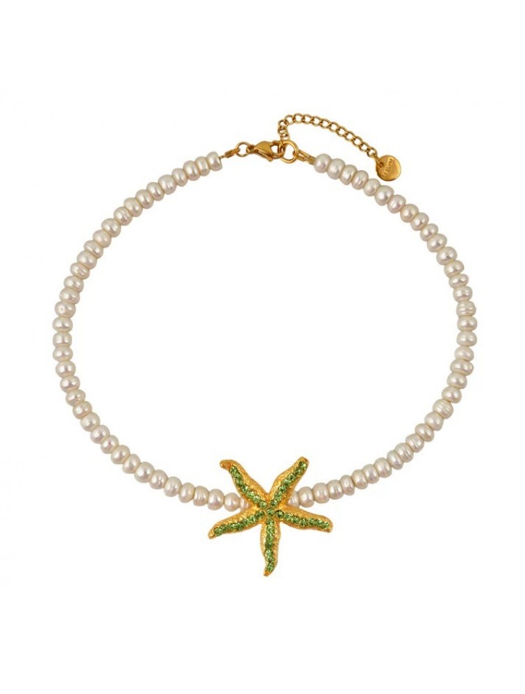 MAYOL JEWELRY Mariana Necklace Λευκό Κολιέ Απο Κρύσταλλα Preciosa
