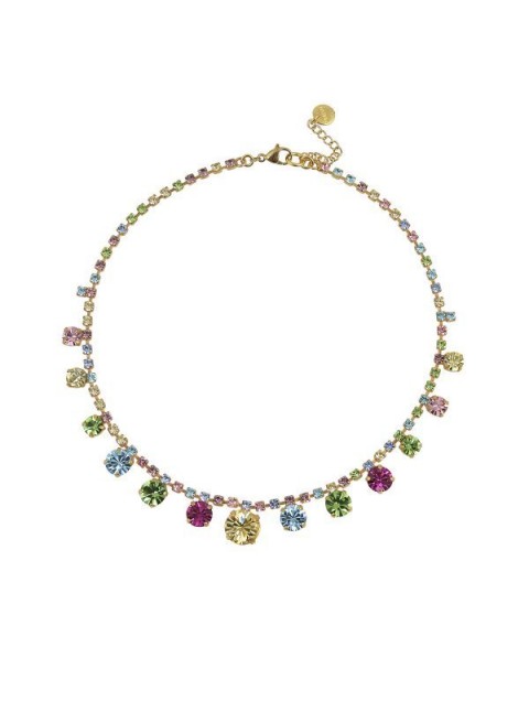 MAYOL JEWELRY Paradisco Choker 24K Gold Plated Brass Choker with Swarovski Crystals