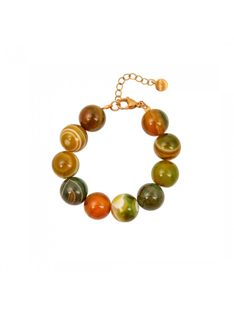MAYOL JEWELRY Sharon Bracelet Multi Πράσινο Πολύχρωμο Βραχιόλι με Χάντρες