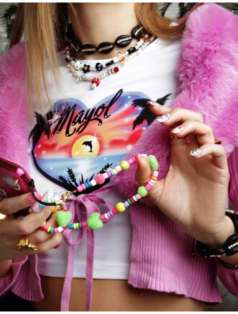 MAYOL JEWELRY Sk8er Gal Choker Τσόκερ με φυσικά κοχύλια Cowrie και Swarovski