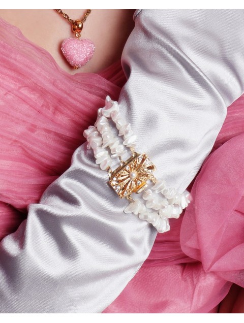 MAYOL JEWELRY White Wedding Bracelet Βραχιόλι με Μαργαριτάρια