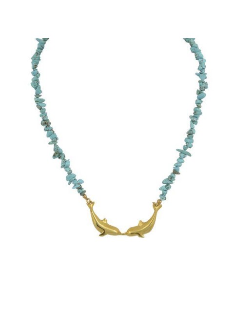MAYOL JEWELRY Xanadu Necklace Turquoise 24K Gold Plated Brass Pendant MAYOL JEWELRY Xanadu Necklace Turquoise 24K Gold Plated Brass Pendant