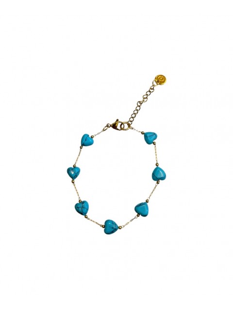 MAYOL JEWELRY Beaches Bracelet Turquoise 24K Gold Plated Brass Bracelet