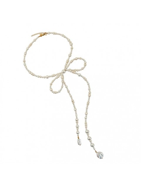 MAYOL JEWELRY White Wedding Necklace Κολιέ Με Μαργαριτάρια 