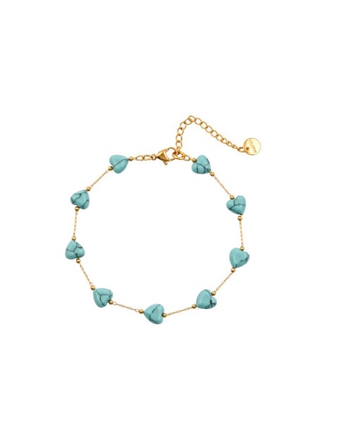 MAYOL JEWELRY Beaches Bracelet Τιρκουάζ Βραχιόλι από ορείχαλκο επιχρυσωμένο 24 καρατίων