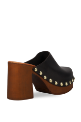 MIGATO Μαύρο δερμάτινο mule