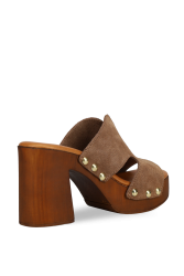 MIGATO Taupe δερμάτινο γυναικείο mule