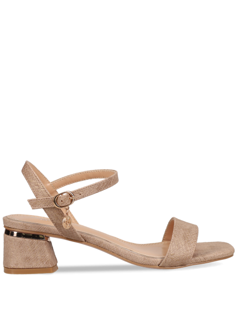 MIGATO Beige women's sandals with metallic heel