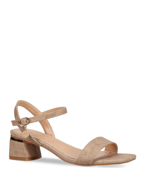 MIGATO Beige women's sandals with metallic heel