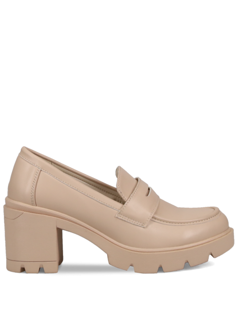 MIGATO Beige women's moccasins with grooved sole