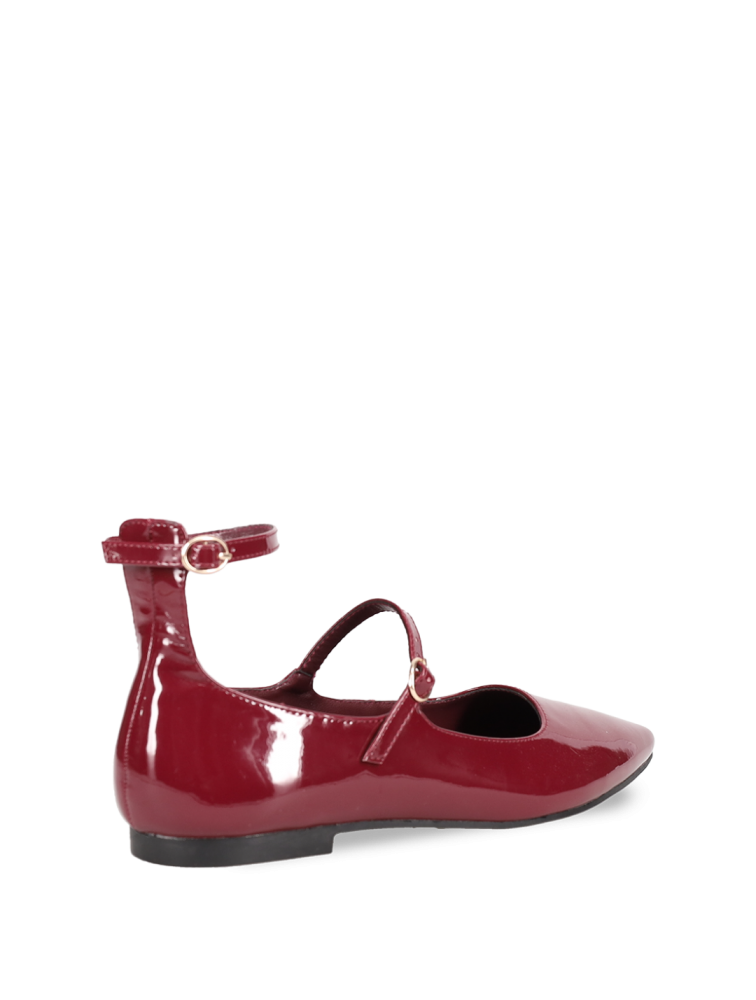MIGATO Bordeaux Patent Ballerinas