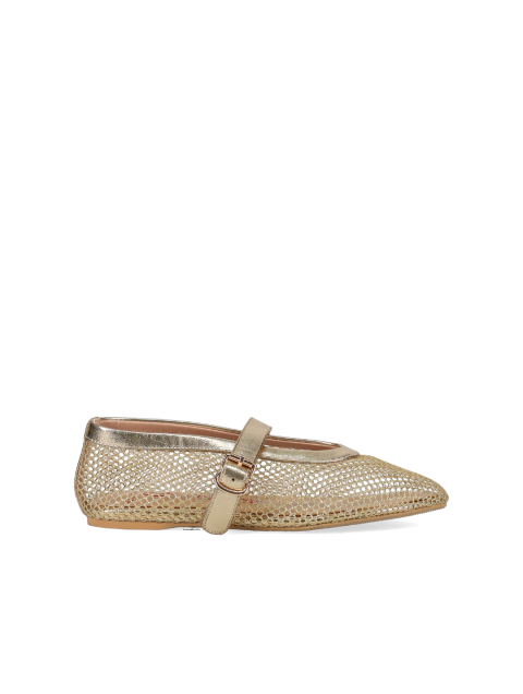 MIGATO (gai mattiolo) Gold Perforated Women's Ballerinas With Glitter