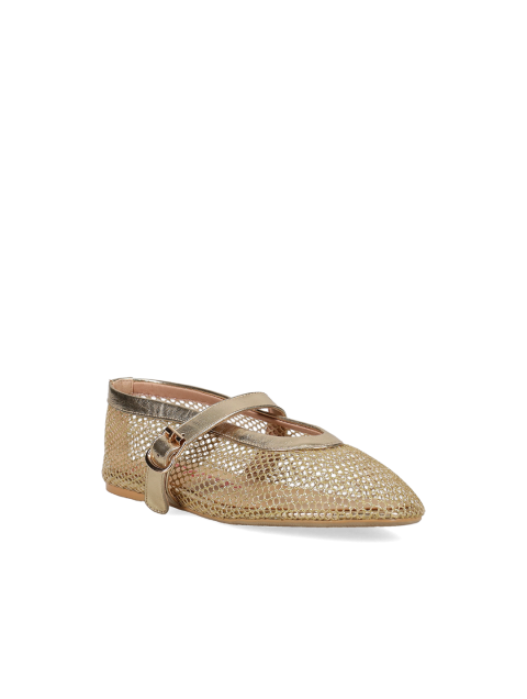 MIGATO (gai mattiolo) Gold Perforated Women's Ballerinas With Glitter