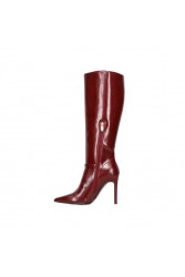 MIGATO Μπορντώ Γυναικεία Μπότα με Αγκράφα