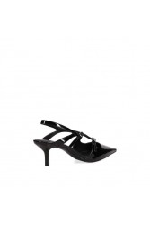 MIGATO Μαύρη Εξώφτερνη Γόβα Λουστρίνι