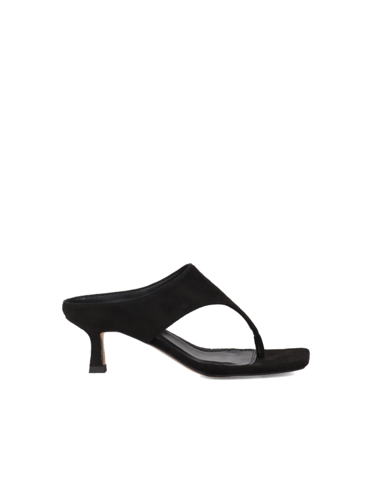 MIGATO Μαύρο Δίχαλο Σουέντ Mule
