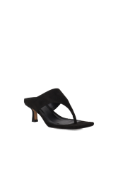 MIGATO Μαύρο Δίχαλο Σουέντ Mule