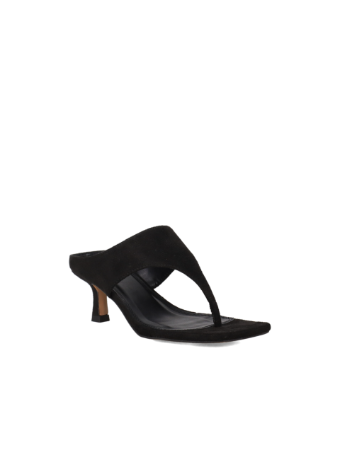 MIGATO Μαύρο Δίχαλο Σουέντ Mule 