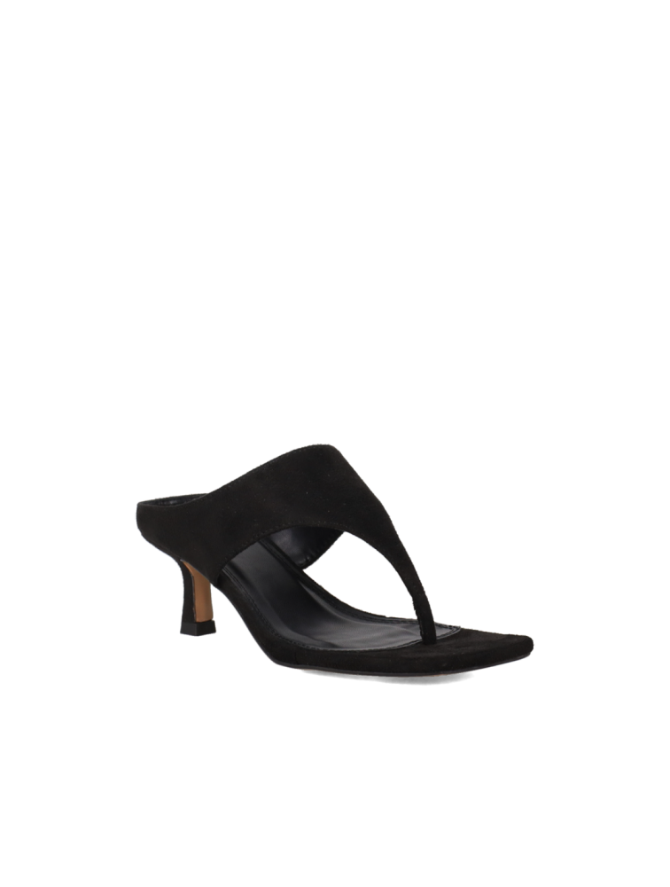 MIGATO Μαύρο Δίχαλο Σουέντ Mule