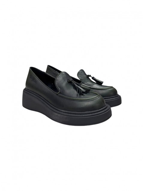 Migato (Gai Mattiolo) Green moccasins with fringes Migato (Gai Mattiolo) Green moccasins with fringes