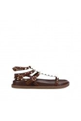 MIGATO Brown Footbed Sandal with Studs